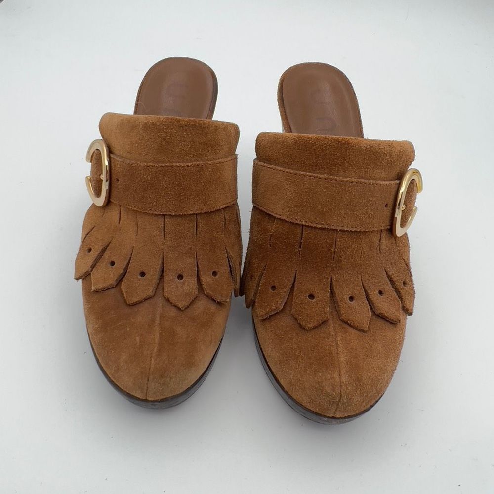 UNISA CLOG HEELS WOMEN’s 6.5 Camel Brown Western - Picture 7 of 8